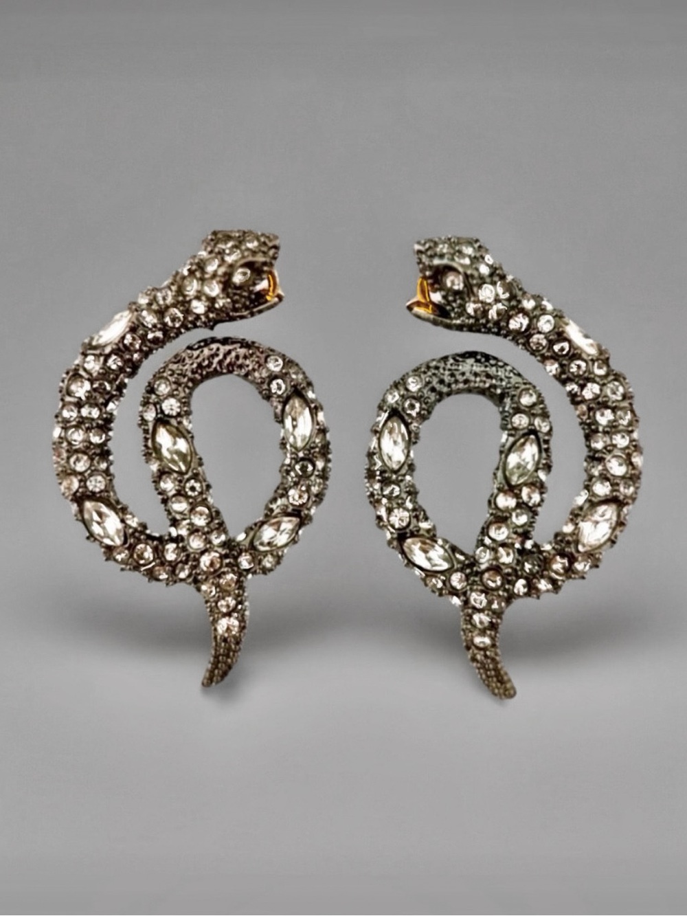 Alexis Bittar Coiled Crystal Snake Earrings
